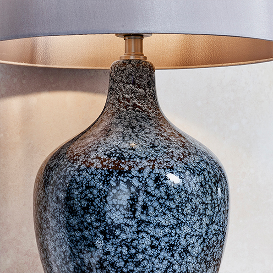 Ilsa Mink Faux Silk Cylinder Shade Table Lamp In Black