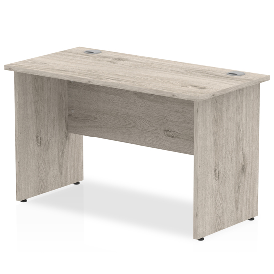 Read more about Impales 600mm computer desk in grey oak with panel end leg