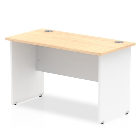 Read more about Impales 600mm computer desk in maple and white panel end leg