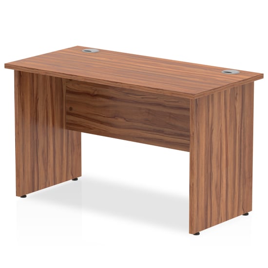 Read more about Impales 600mm computer desk in walnut with panel end leg