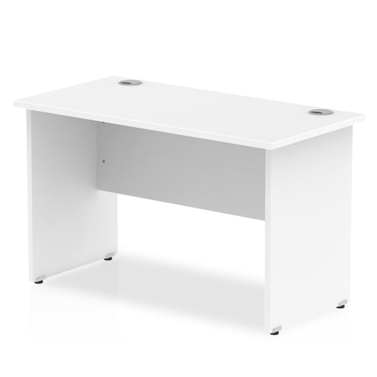 Read more about Impales 600mm computer desk in white with panel end leg