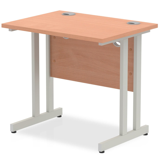 Read more about Impels 800mm computer desk in beech and silver cantilever leg