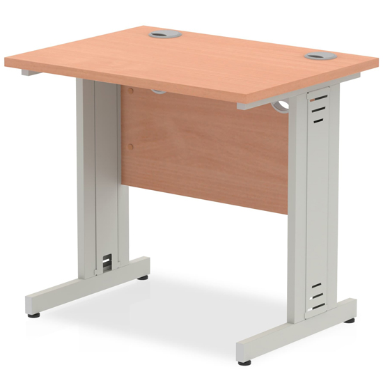 Read more about Impels 800mm computer desk in beech and silver managed leg