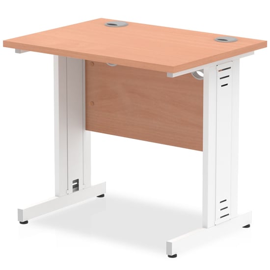 Read more about Impels 800mm computer desk in beech and white managed leg