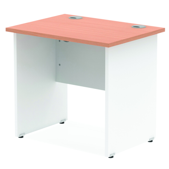 Read more about Impels 800mm computer desk in beech and white panel end leg