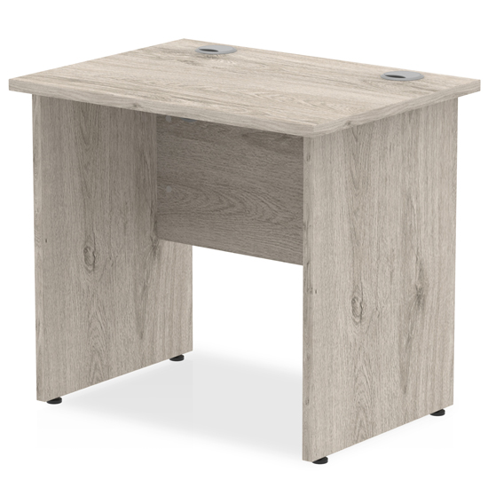 Read more about Impels 800mm computer desk in grey oak with panel end leg