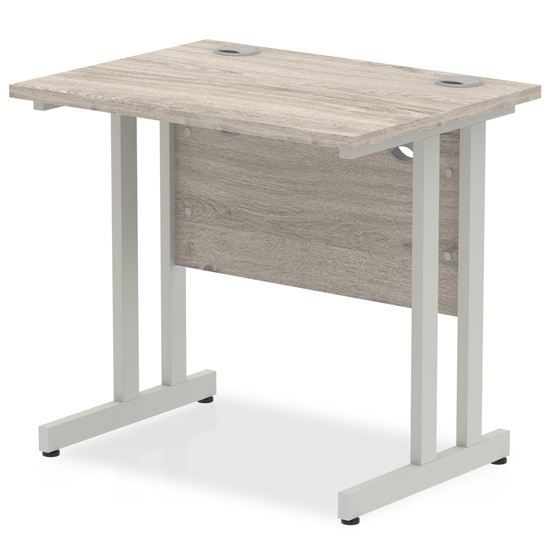 Read more about Impels 800mm computer desk in grey and silver cantilever leg