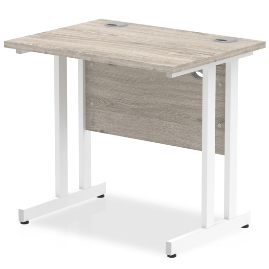Read more about Impels 800mm computer desk in grey and white cantilever leg