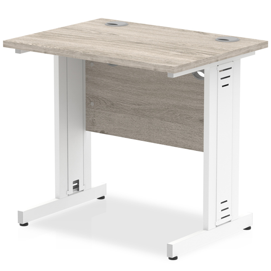 Read more about Impels 800mm computer desk in grey and white managed leg