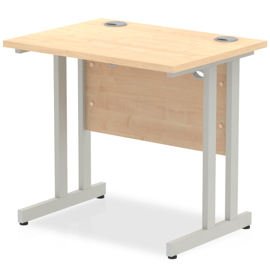 Read more about Impels 800mm computer desk in maple and silver cantilever leg
