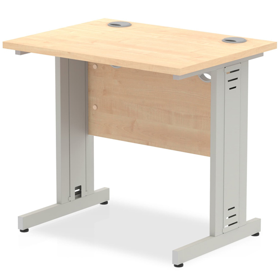 Read more about Impels 800mm computer desk in maple and silver managed leg