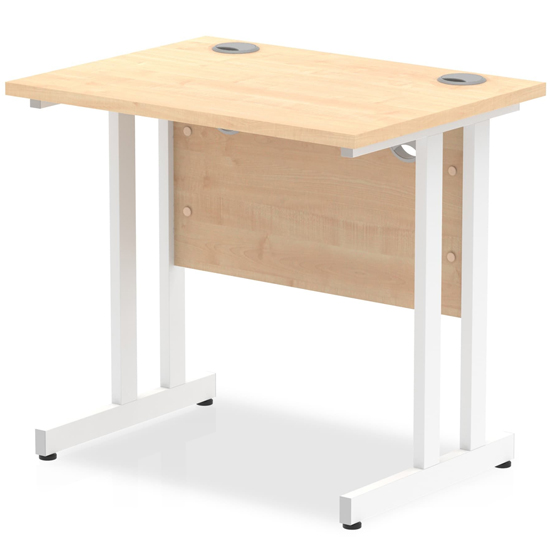 Read more about Impels 800mm computer desk in maple and white cantilever leg
