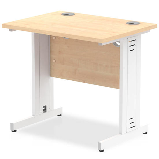 Read more about Impels 800mm computer desk in maple and white managed leg