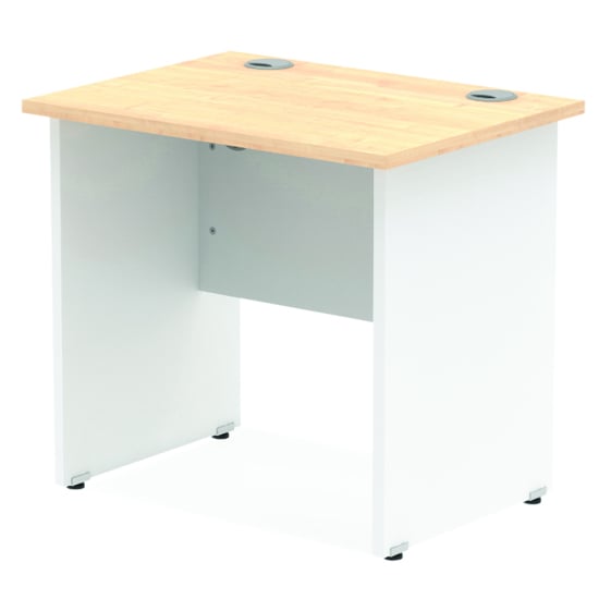 Read more about Impels 800mm computer desk in maple and white panel end leg