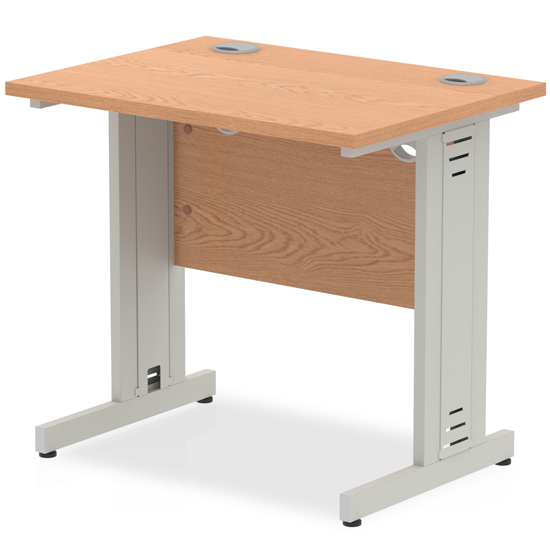 Read more about Impels 800mm computer desk in oak and silver managed leg