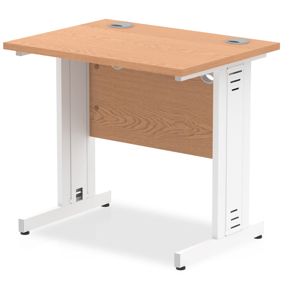 Read more about Impels 800mm computer desk in oak and white managed leg