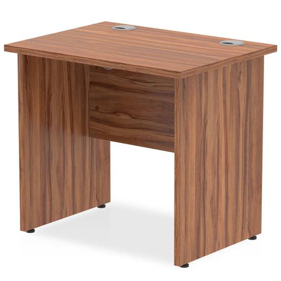 Read more about Impels 800mm computer desk in walnut with panel end leg