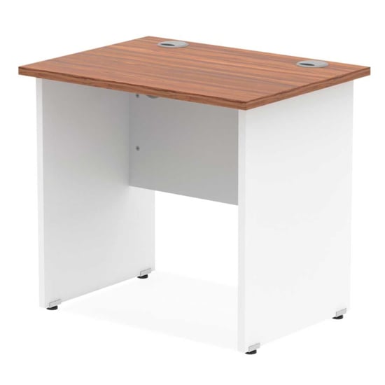 Read more about Impels 800mm computer desk in walnut and white panel end leg