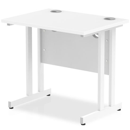 Read more about Impels 800mm computer desk in white and white cantilever leg