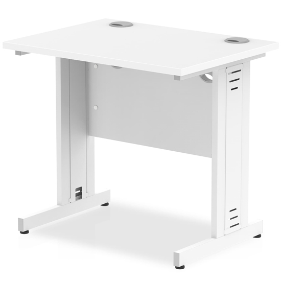 Read more about Impels 800mm computer desk in white and white managed leg