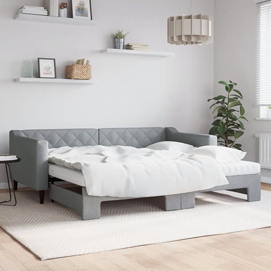 Product photograph of Imperia Fabric Daybed With Guest Bed In Light Grey from Furniture in Fashion