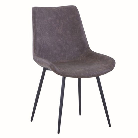 Imperia Fabric Upholstered Dining Chair In Dark Brown