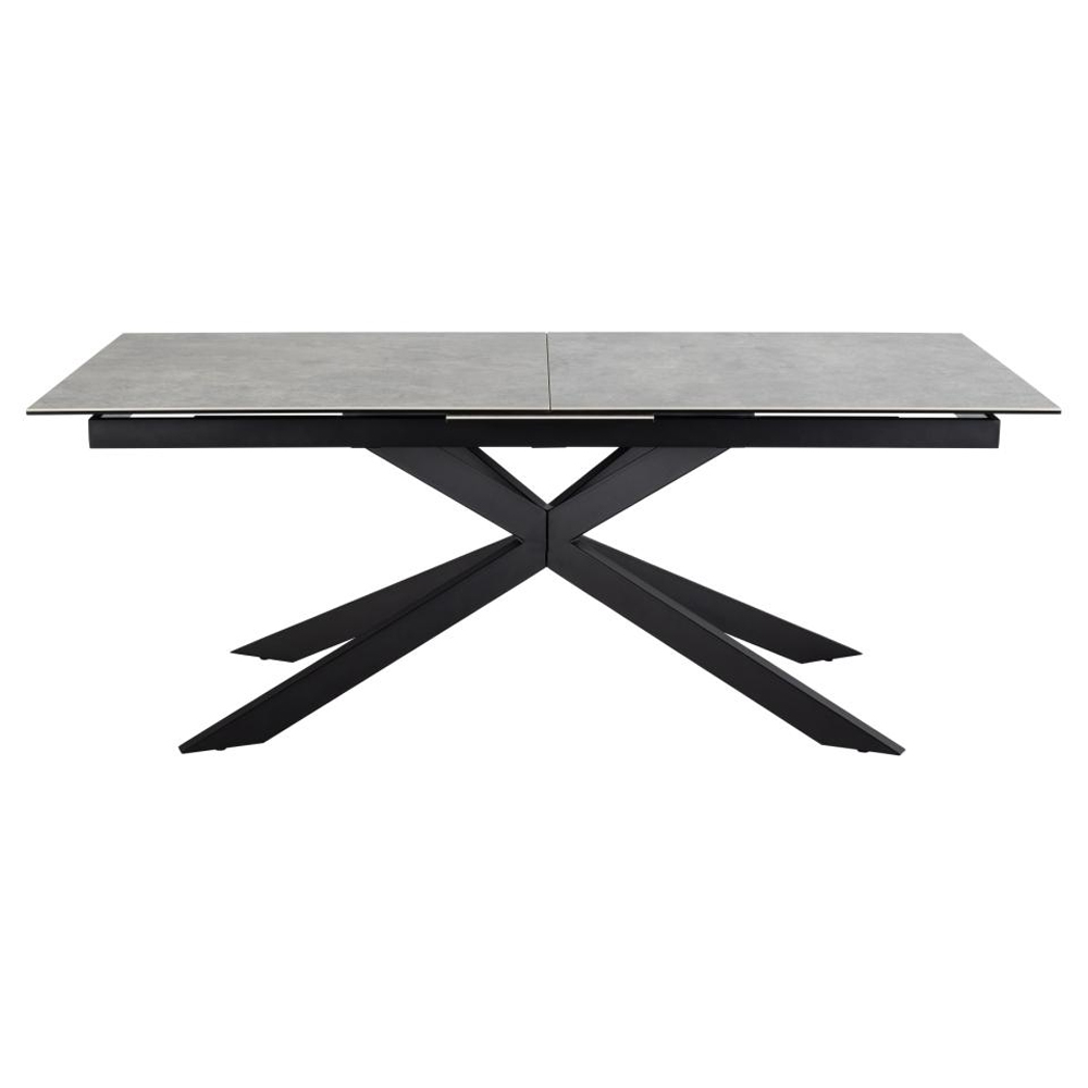 Imperia Large Ceramic Extending Dining Table In Grey Anista