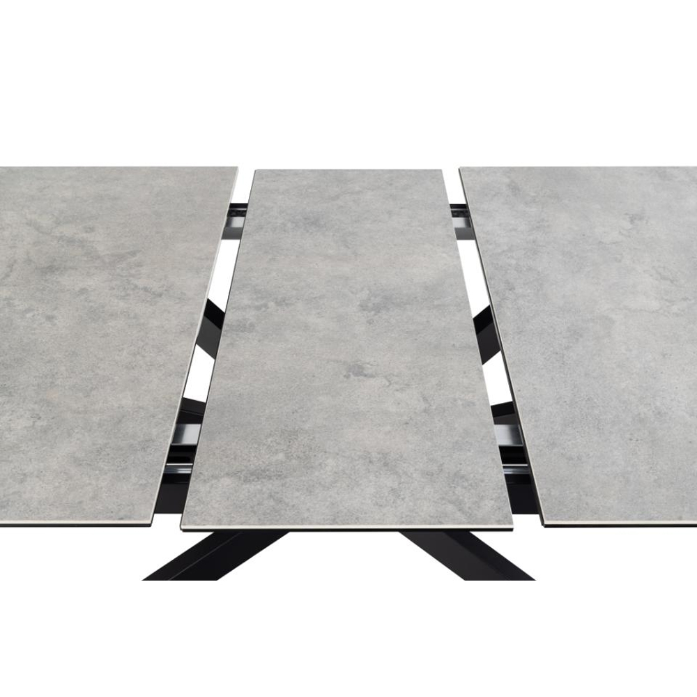 Imperia Large Ceramic Extending Dining Table In Grey Anista