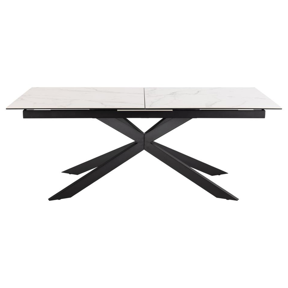 Imperia Large Ceramic Extending Dining Table In White Akranes