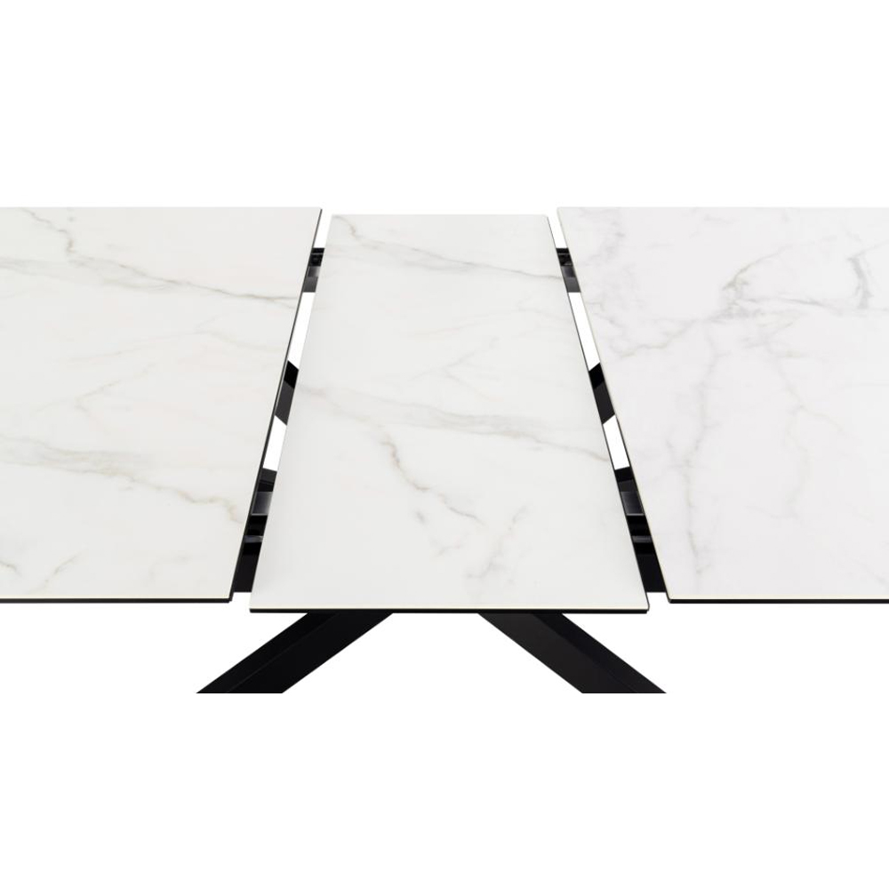 Imperia Large Ceramic Extending Dining Table In White Akranes