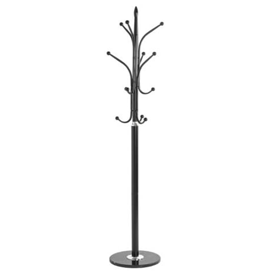 Product photograph of Imperia Metal Coat Stand With Marble Base In Black from Furniture in Fashion