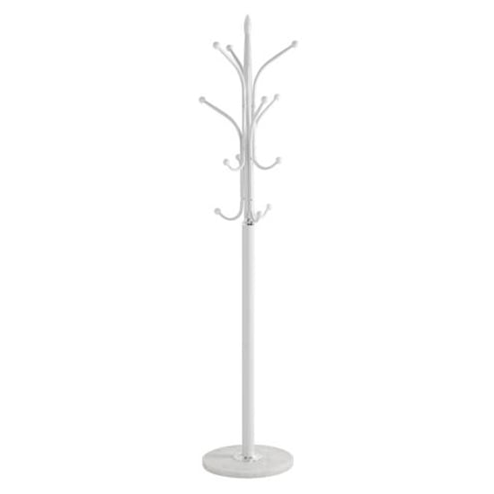Product photograph of Imperia Metal Coat Stand With Marble Base In White from Furniture in Fashion