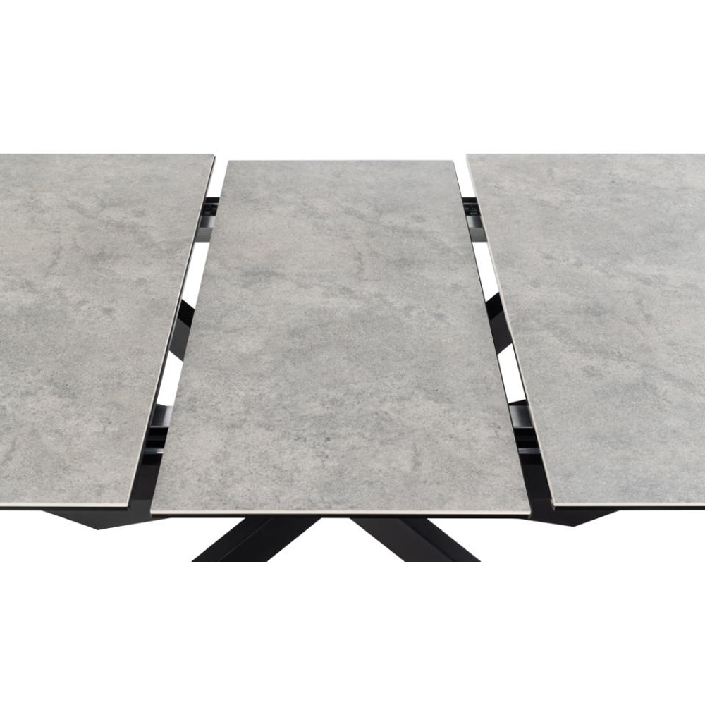 Imperia Small Ceramic Extending Dining Table In Grey Anista