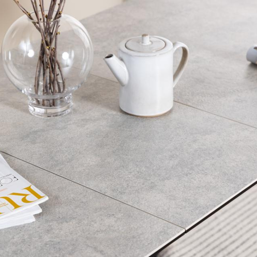 Imperia Small Ceramic Extending Dining Table In Grey Anista