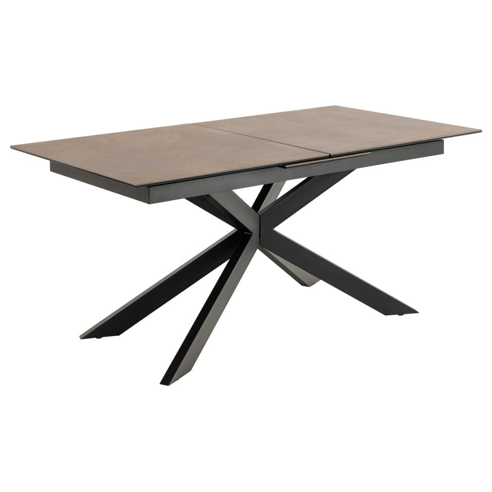 Imperia Small Ceramic Extending Dining Table In Rusty Brown Lemco
