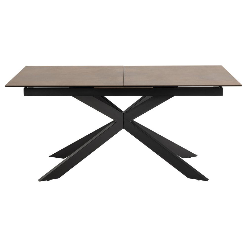 Imperia Small Ceramic Extending Dining Table In Rusty Brown Lemco