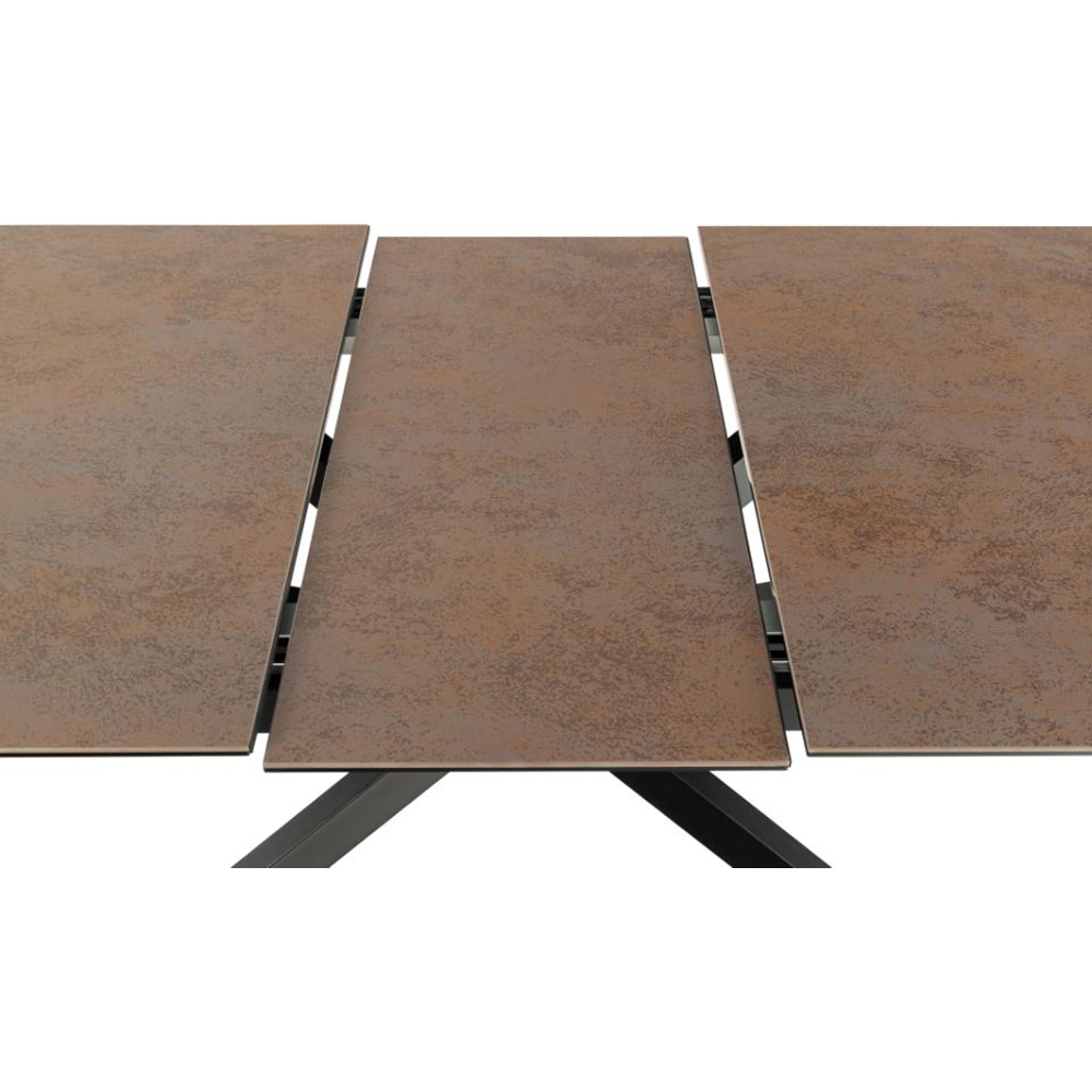Imperia Small Ceramic Extending Dining Table In Rusty Brown Lemco