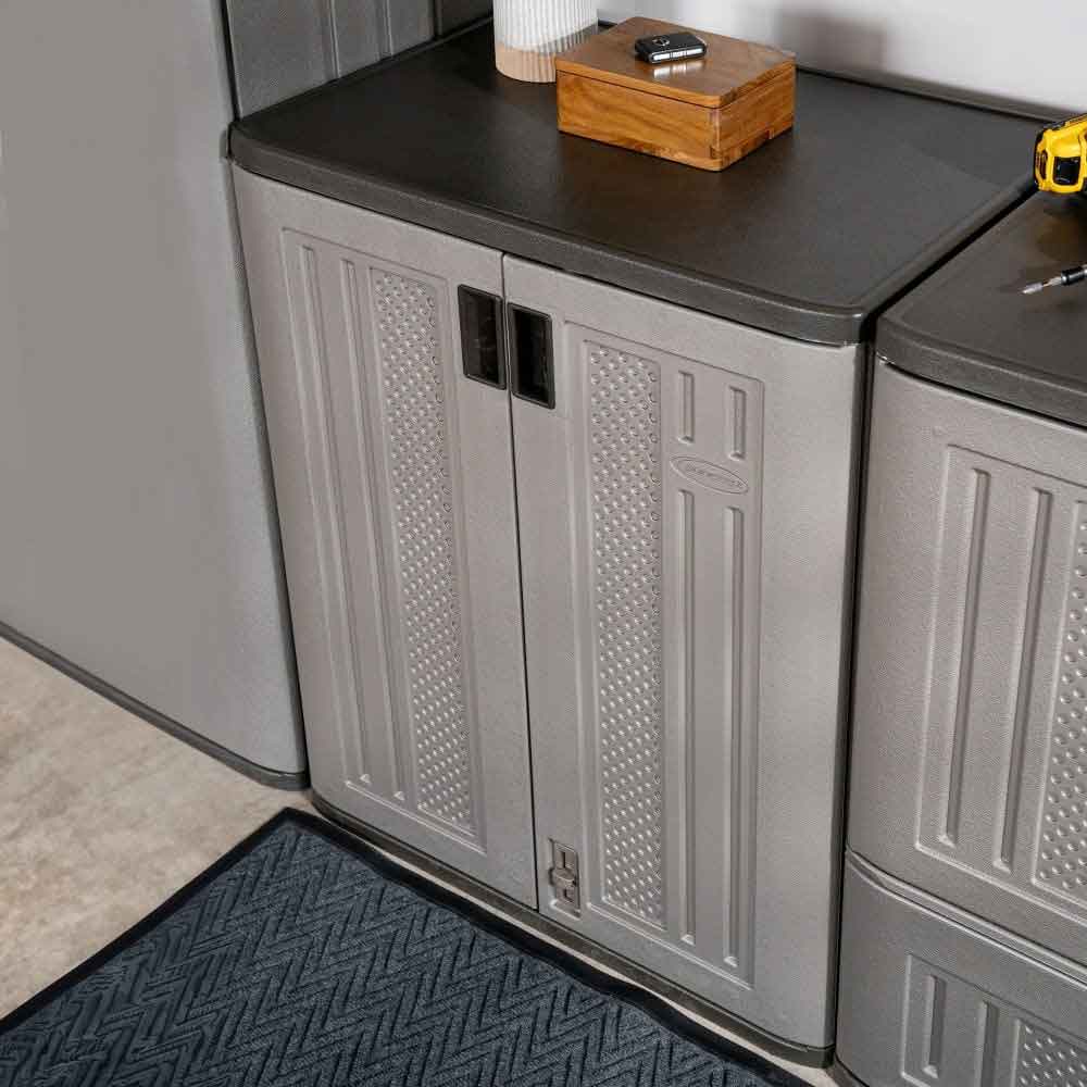 Imperial Reinforced Resin Garden Base Storage Cabinet in Light Brown