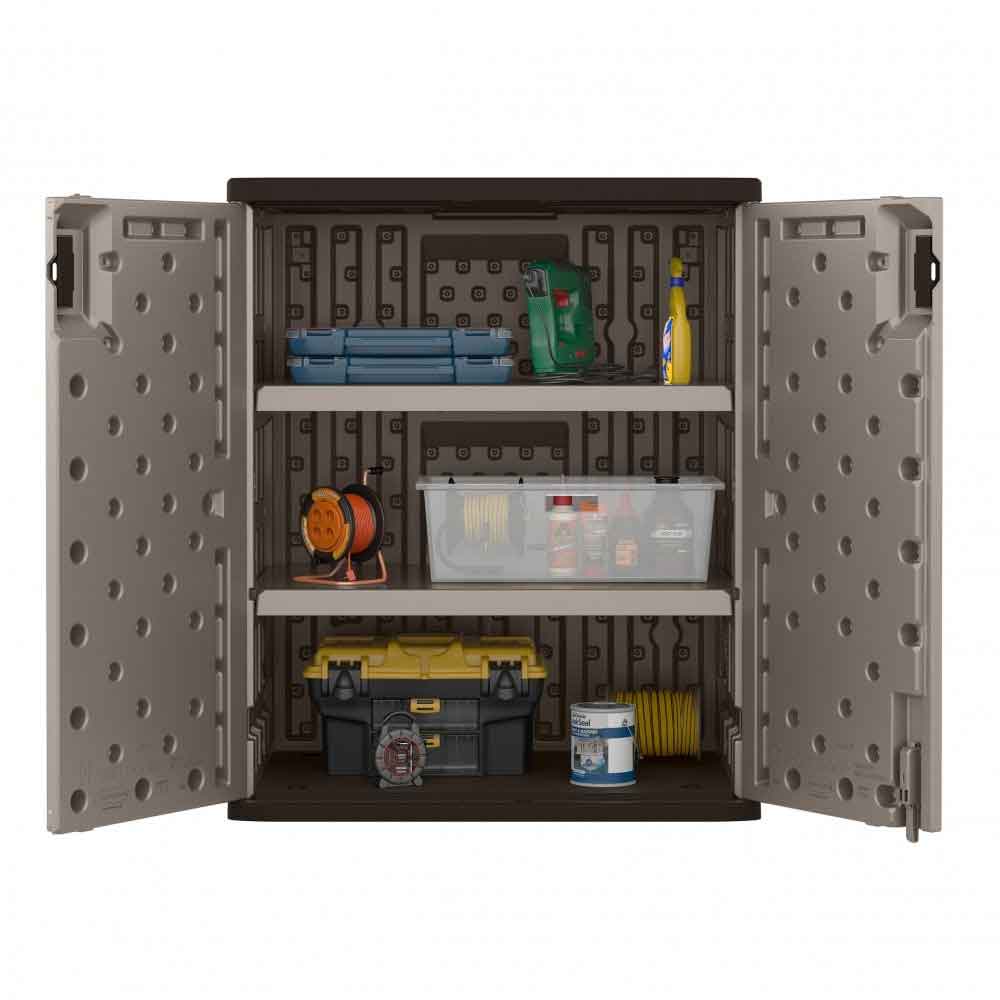 Imperial Reinforced Resin Garden Base Storage Cabinet in Light Brown