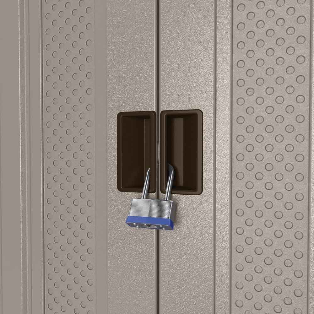 Imperial Reinforced Resin Garden Tall Storage Cabinet in Light Brown