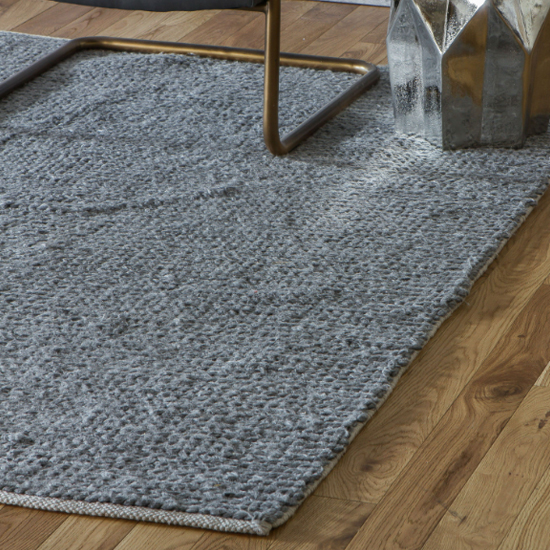 Read more about Impost rectangular fabric rug in grey