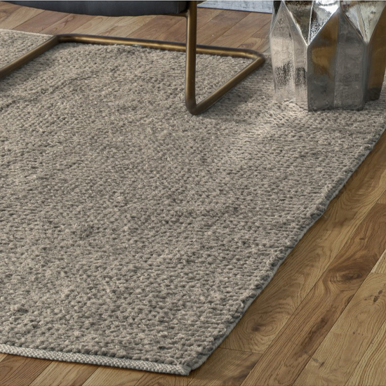 Imposta Polyster And Wool Fabric Rug In Beige