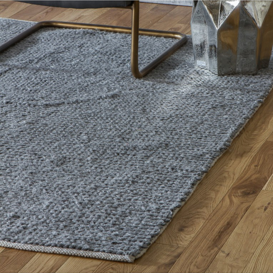 Imposta Polyster And Wool Fabric Rug In Grey
