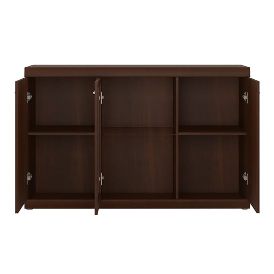 Impro Wooden Sideboard With 3 Doors In Dark Mahogany