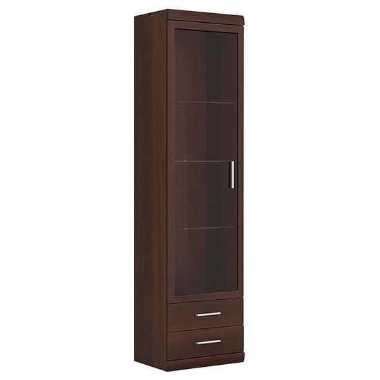 Read more about Impro wooden display cabinet with 1 door in dark mahogany