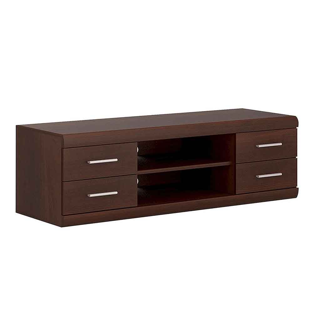 Impro Wide Wooden TV Stand with 4 Drawers in Dark Mahogany Melamine