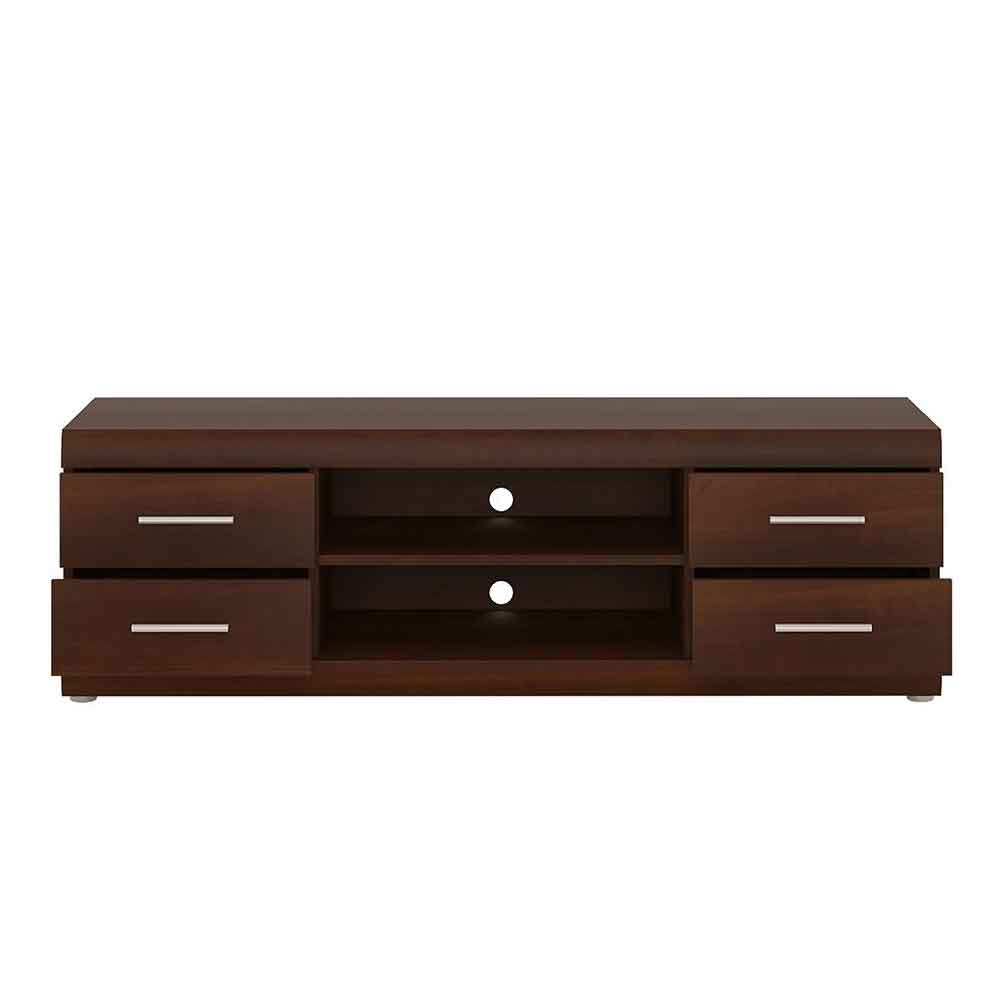 Impro Wide Wooden TV Stand with 4 Drawers in Dark Mahogany Melamine