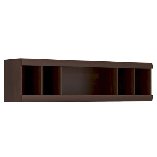 Impro Wooden Wall Shelving Unit In Dark Mahogany Furniture in Fashion