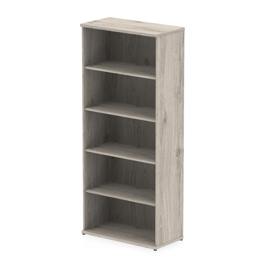 Read more about Impulse 2000mm wooden bookcase in grey oak