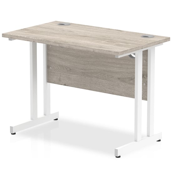 Impulse 600mm Computer Desk In Grey And White Cantilever Leg